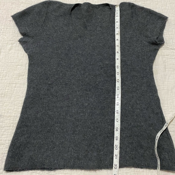 JIL SANDER $800 Cashmere Short Cap Sleeve Top Blouse 100% Cashmere Great Cond - Picture 12 of 16